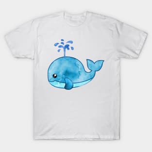 Watercolor Blue Whale T-Shirt